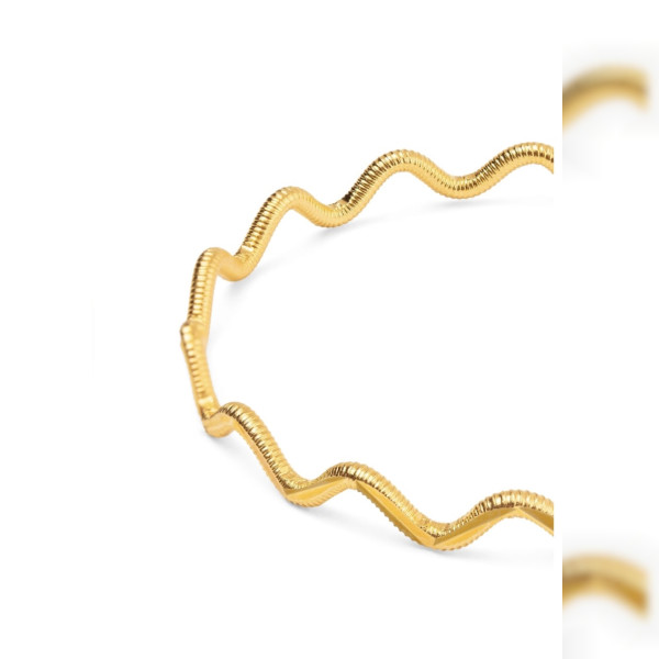 22 AYAR OLUKLU ZİKZAK ALTIN KAPLAMA AJDA BİLEZİK