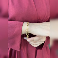 22 AYAR OLUKLU ZİKZAK ALTIN KAPLAMA AJDA BİLEZİK