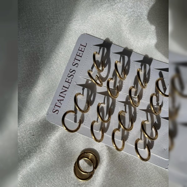 ÇELİK BASİC GOLD HALKA KÜPE