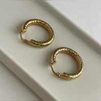 ORTA BOY GOLD ÇELİK HALKA KÜPE
